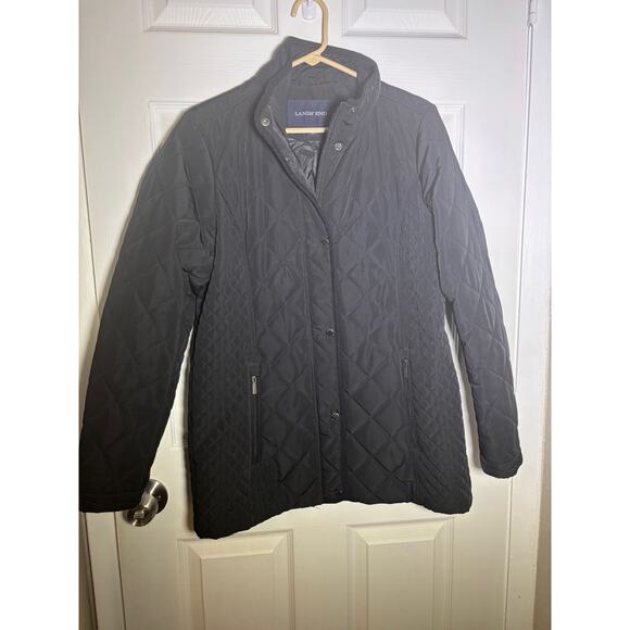 Lands' End Womens Size 10 Black Pockets light Quilted Lined Jacket - Picture 4 of 9